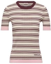 Moncler - Striped T-Shirt - Lyst