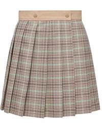 Moncler - Checked Pleated Mini Skirt - Lyst