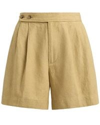 Polo Ralph Lauren - Ralph Lauren Pleated Délavé Linen Shorts Camel - Lyst