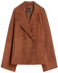 Weekend by Maxmara - Double-Breasted Suede Jacket Terracotta - Lyst