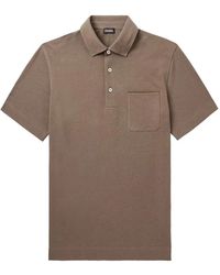 ZEGNA - Polo Shirt Dark Taupe - Lyst