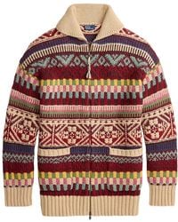 Polo Ralph Lauren - Polo Wool Cardigan Brick Multi - Lyst