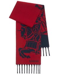 Burberry - Reversible Ekd Wool Scarf - Lyst