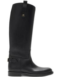 Burberry - Leather Cavalier Boots - Lyst