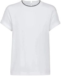 Brunello Cucinelli - Embroidered Collar Cotton T-Shirt - Lyst