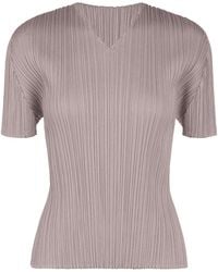 Issey Miyake - Pleats Please August Colors Top Greyish - Lyst