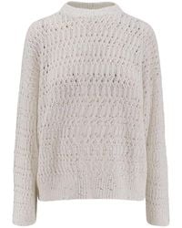 Brunello Cucinelli - Open Knit Sweater L - Lyst