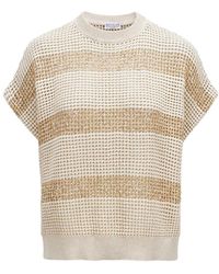 Brunello Cucinelli - Short Sleeve Sweater L - Lyst