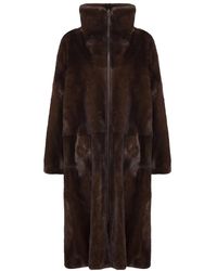 Yves Salomon - Long Reversible Parka Mink Mahogany - Lyst