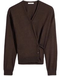 Lemaire - Twisted V Neck Jumper Dark Cacao - Lyst