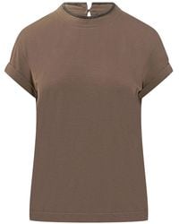 Brunello Cucinelli - Stretch Cotton Jersey T-Shirt - Lyst