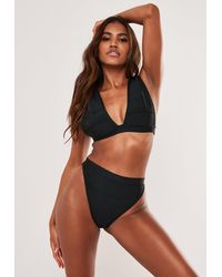 black bandage crossover bikini set