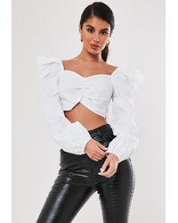 white ribbed notch neck crop top
