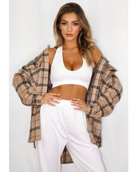 Missguided Extrem Oversize-Shacket mit Karomuster - Braun