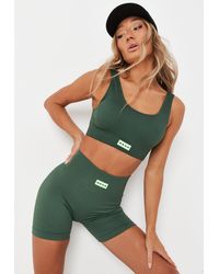 Missguided Msgd Sports Seamless Rib Booty Shorts - Green