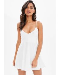 missguided white skater dress