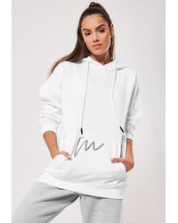 Missguided White Reflective Pocket Detail Hoodie