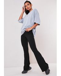 ribbed kick flare trousers