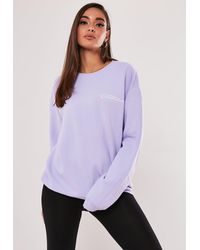 Missguided Lilac Keep Dreaming Slogan Sweatshirt - Purple