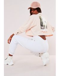 Missguided Bad Influence Graphic Cropped Sweatshirt - White