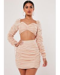 Missguided Stassie X Blush Co Ord Ruched Mini Skirt - Multicolour