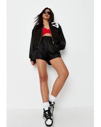 Missguided Black Faux Leather Paperbag Tie Waist Shorts