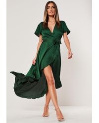 green satin dress uk