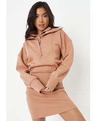 Missguided - Tall Half Zip Fitted Sweater Dress - Lyst