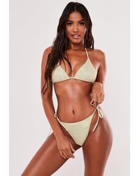 Missguided Metallic Shimmer Triangle Bikini Top