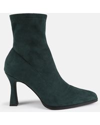 black illusion heel sock ankle boots