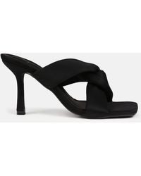 Missguided Knot Square Toe Heeled Sandals - Black