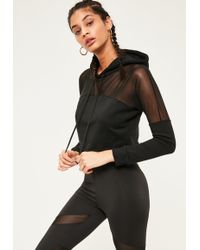 Missguided Active Black Mesh Panel Hoodie