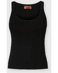 Missoni - Stretch Chevron Cotton And Viscose Tank Top - Lyst