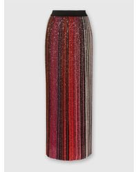 Missoni - Striped Partial Long Skirt With Sequins - Lyst