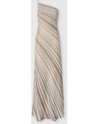Missoni - One-Shoulder Striped Long Dress With Sequins - Lyst