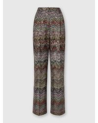 Missoni - Wide Leg Pants With Zigzag Pattern - Lyst