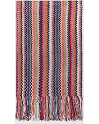 Missoni - 100% Viscose Scarf With Chevron Pattern And Fringes - Lyst