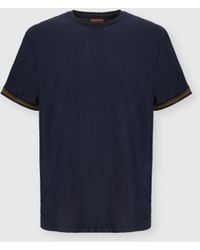 Missoni - Crew-Neck Cotton Jacquard T-Shirt With Tone-On-Tone Zigzag Design - Lyst