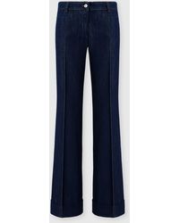 Missoni - Denim Flared Trousers With Cuffed Hem And Center Crease - Lyst