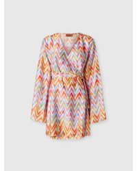 Missoni - Short Kimono With Printed Twill Belt - Lyst