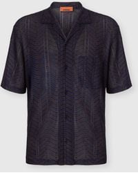 Missoni - Viscose Knit Bowling Shirt With Greek Key Motif - Lyst