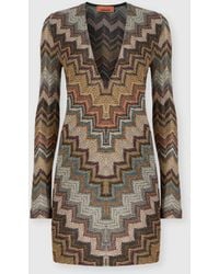 Missoni - Zig Zag Knit Mini Dress - Lyst