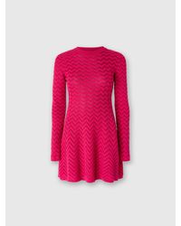 Missoni - Mini-Abito A Maniche Lunghe Motivo Chevron Tono Su Tono, Donna, Taglia - Lyst