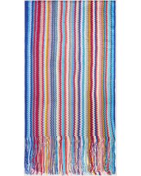 Missoni - Schal Aus 100 Viskose Mit Zickzackmuster Und Fransen, Damen, Größe - Lyst