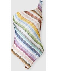 Missoni - One-Shoulder Zig Zag One-Piece Swimsuit - Lyst