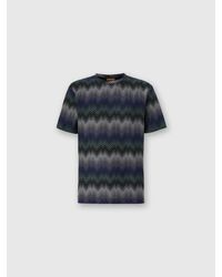 Missoni - Crew Neck T-Shirt With Irregular Zigzag - Lyst
