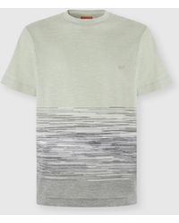 Missoni - T-Shirt Mit Rundhalsausschnitt Aus Geflammter Baumwolle Und Leinen Mit Zickzack-Stickerei, Herren, Größe - Lyst
