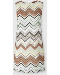 Missoni - Sleeveless Chevron Viscose And Cotton Mini Dress - Lyst