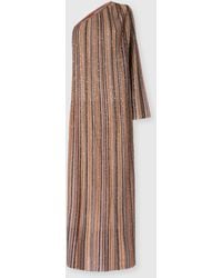 Missoni - Ribbed One-Shoulder Viscose Lamé Gown - Lyst