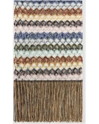 Missoni - Viscose Lamé Stole With Fringes And Lace Motif - Lyst